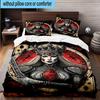 Day Of The Dead Celebration 3pcs Bedding,Including 1pc Duvet Cover And 2pcs Pillowcases Perfect for Christmas,Ideal for Bedroom, Dormitory