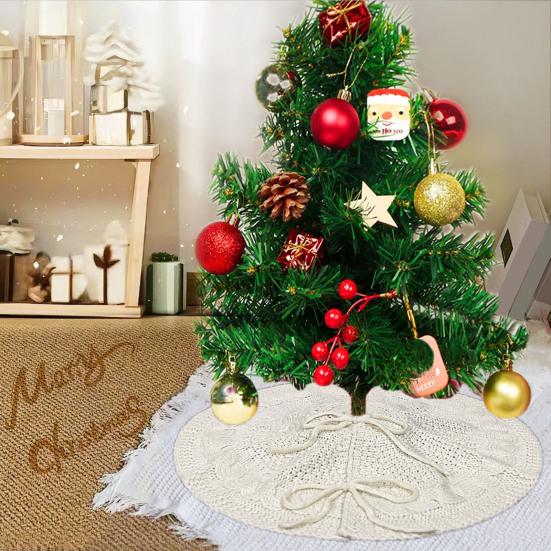 Юбка вязаная рождественская елка маленькая толстая вязаная коса круглая юбка елка деревенская