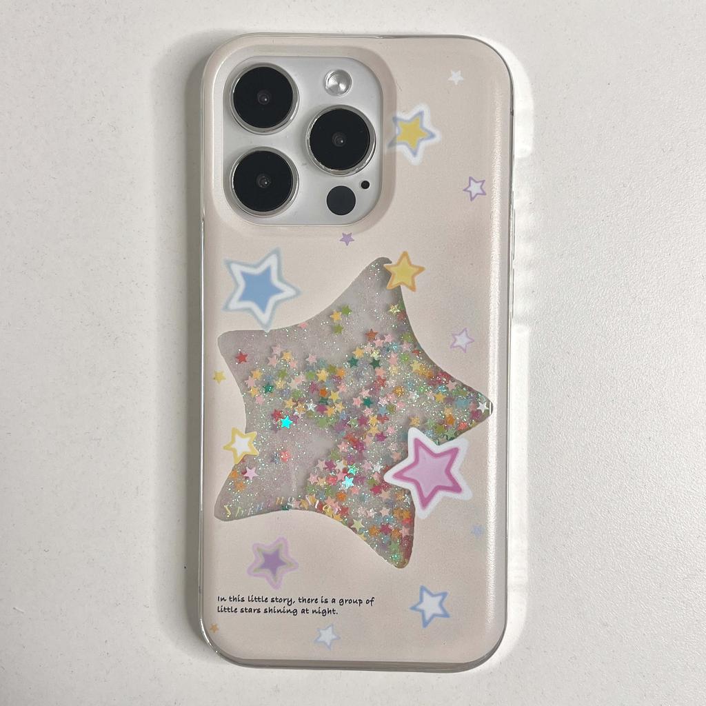 Блестящий блестящий чехол со звездами зыбучих песков и милым рисунком 2023 года для Iphone 13 12 Promax 11 14 Pro Max Back Conque