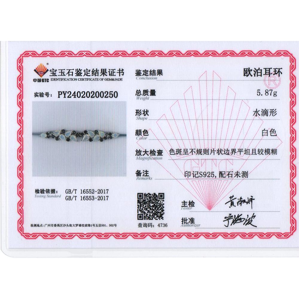 Luxury Fashion Designer Chic Dangle Silver Clasp Earrings for Lady Natural Opal October Birthstone Stone Precious Jewelry Gift