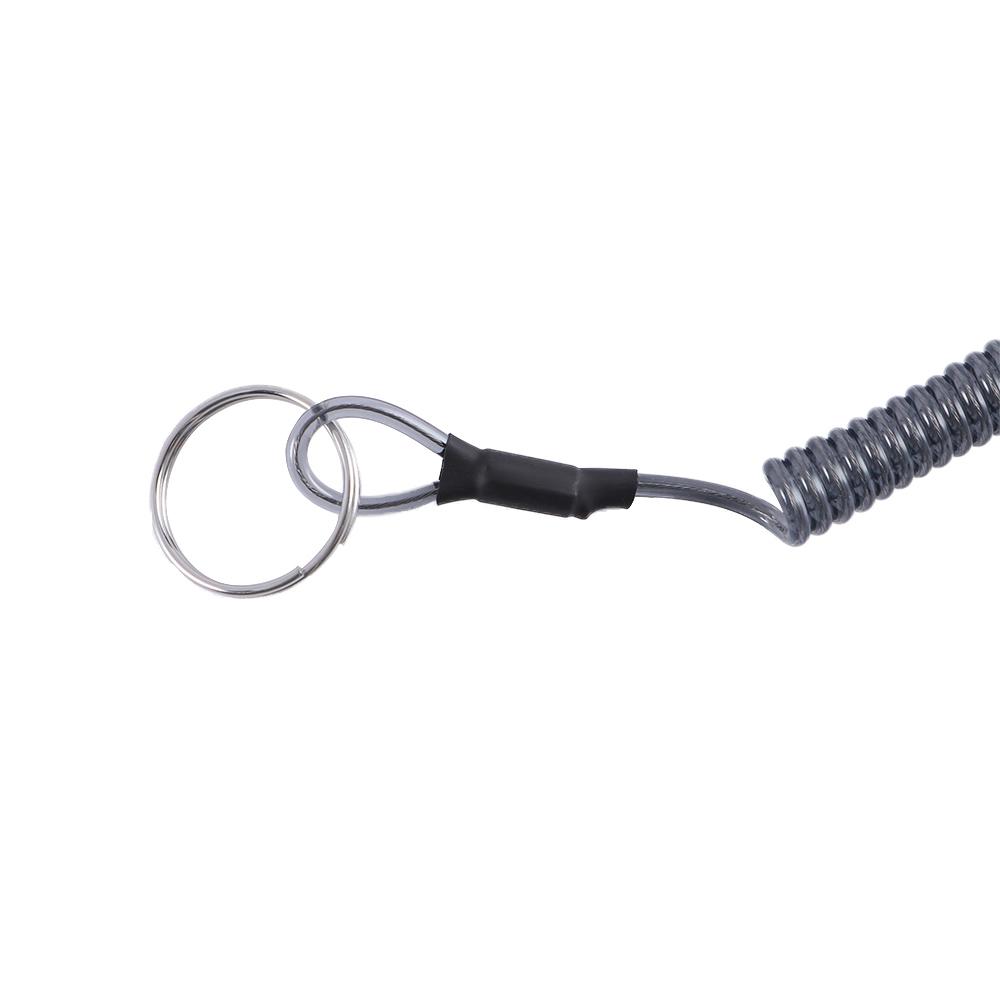 Anti-lost Camping Climbing Elastic Steel Wire Outdoor Spring Rope Lanyard Carabiner Fishing String
