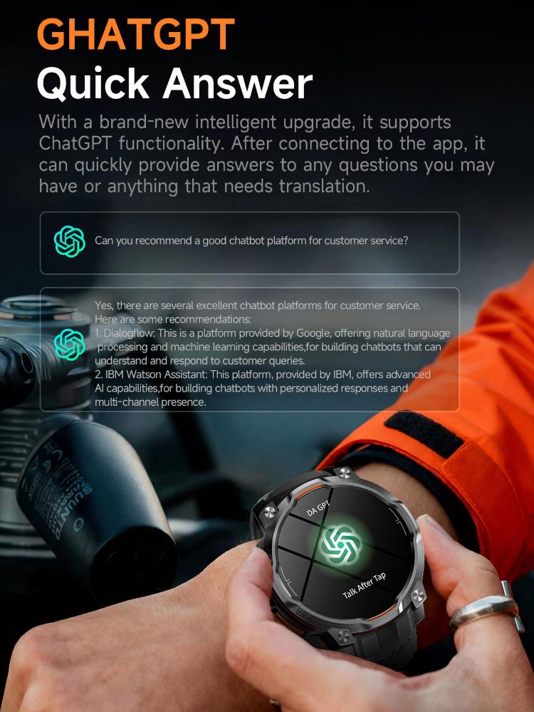 Bluetooth Calling Smartwatch, Offline Maps, GPT, 1200mAh Battery