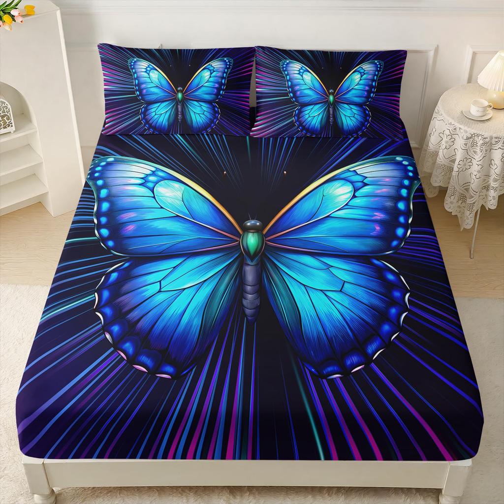 Красивый матрас с узором бабочек, трехпредметный комплект постельного белья с цифровой печатью, для взрослых и детей