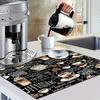 1 dona Rezina Quritish Mat Retro Qahva Idishlari bilan Qahvaxona Restoran Oshxona Gilami Idish-Tovoq uchun Chidamli Diatom Loy Stol Mat Pet Mat Qahva uchun Idishlar