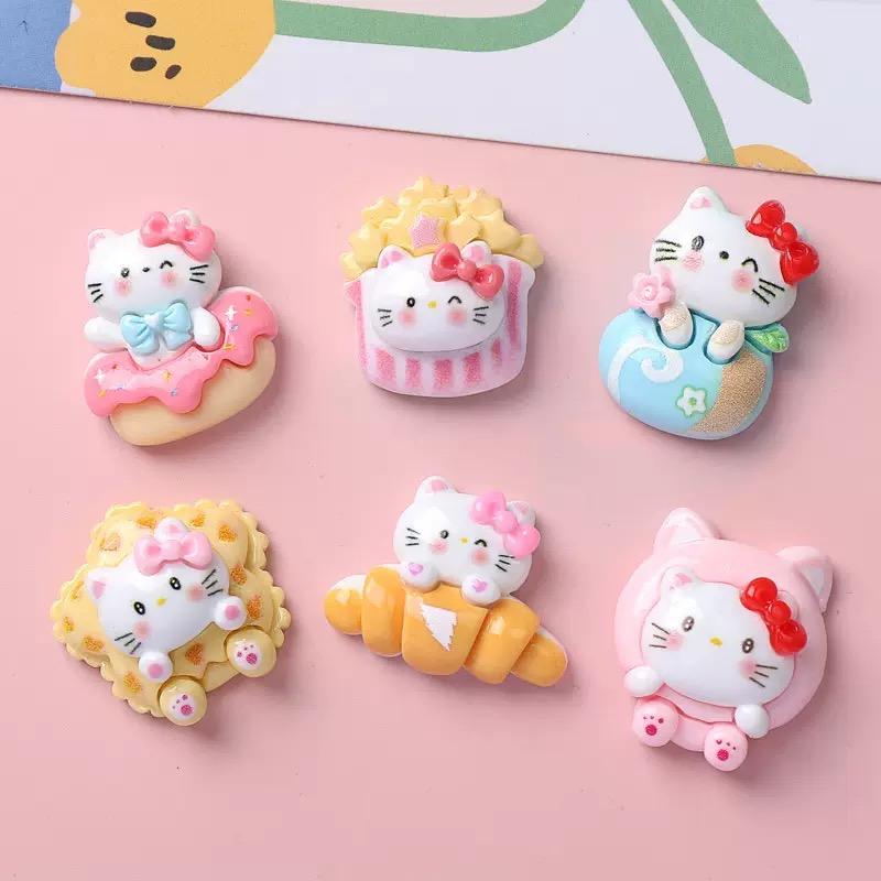 10 шт. Новая Кавайная Мультяшная Милая Серия Brightnoodles Popcorn Cat Плоская Основа Смола DIY Миниатюры Декор для Скрапбукинга Поделки a144