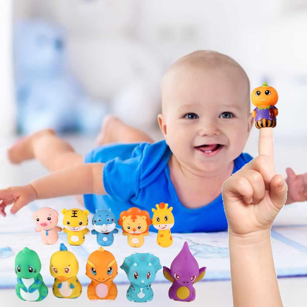 Puppet Toy Finger Dolls Animal Toys Cartoon Animal Dinosaur Hand Puppet Fingers Puppets Animal Head Gloves Tiny Hands Toys