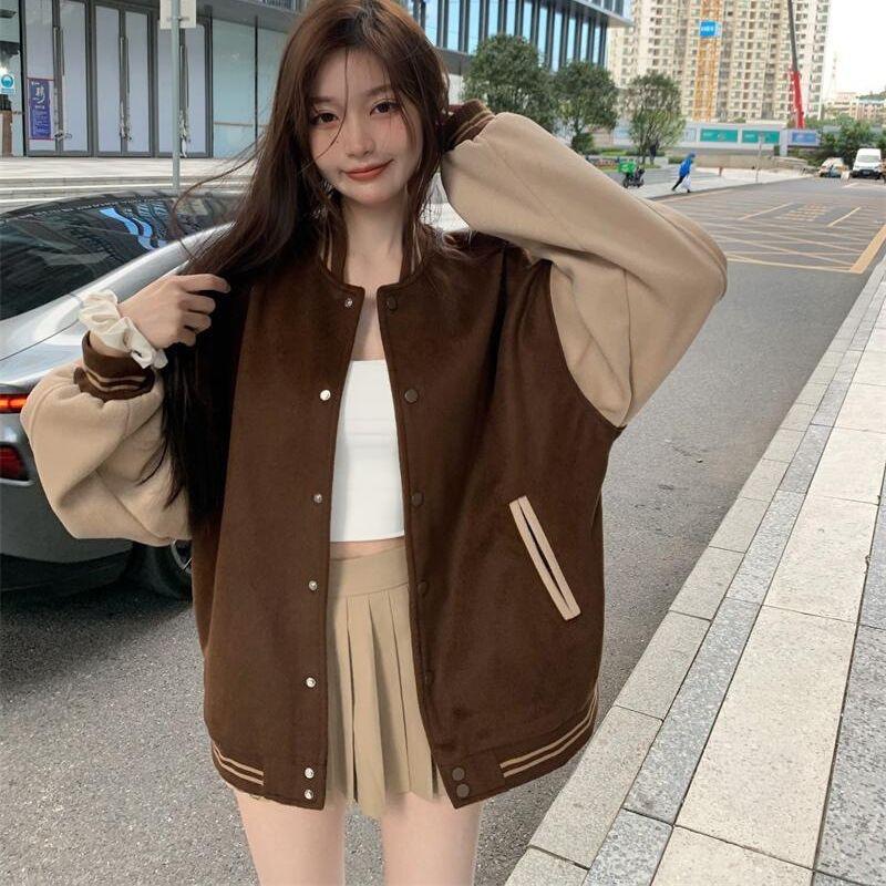 Женская бейсбольная куртка с щипками и утолщениями