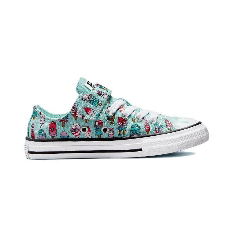 Converse Детские кроссовки Chuck Taylor All Star Low Easy-On PS Sweet Scoops Blue Light-Dew Prime-Pink A02151F