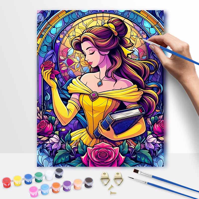 Disney Красивая цифровая масляная живопись витражами DIY ручная раскраска картина для дома украшение подарок для любителей искусства ремесленное полотно