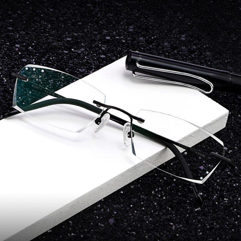 Очки для чтения без оправы, мужские очки для чтения среднего и пожилого возраста, высокого класса, с защитой от синего света, с высоким разрешением, оригинальные
