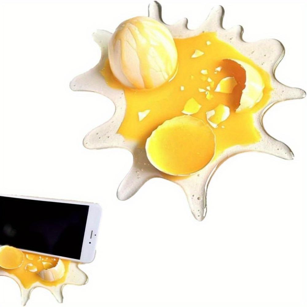 Юмористический держатель для мобильного телефона с разбитым яйцом, универсальный держатель для мобильного телефона, новинка, имитация игрушечных аксессуаров, прочные материалы