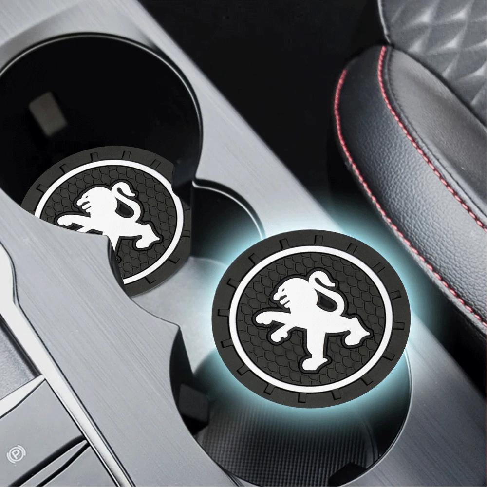 1/2PCS Car Coaster Silicone Water Cup Slot Non-Slip Mat PVC Pads for Peugeot 206 207 208 306 307 308 406 407 408 508 106 107