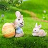 Многоцветная мини-фигурка пасхального кролика, пасхальное яйцо из смолы, пасхальная миниатюрная фигурка, ручная работа, поделка, мультяшная статуэтка кролика