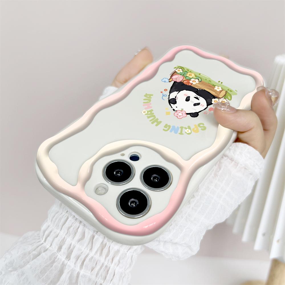 Мультяшный узор, кремовая текстура, мягкий силиконовый чехол с волнистыми краями, чехол для телефона IPhone Samsung Huawei Honor Xiaomi Redmi OPPO Realme Vivo Infinix