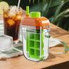 Ice Bottle Cup Ice Maker Tray Bottle With Lid And Bin Reusable 2 In 1 Water Cup With Straw Easy Release Mould For Drinking