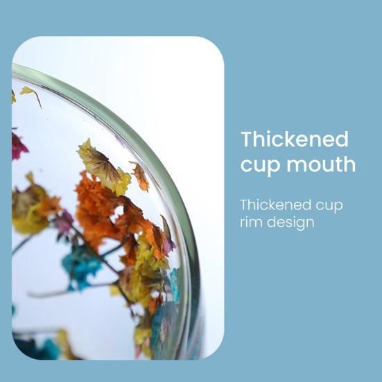 Кружка стеклянная с двойными стенками 350 мл термостойкая чашка для кофе, чая, с цветочным рисунком, изолированная чашка для горячих и холодных напитков, для капучино, латте, эспрессо, сока