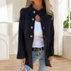 Winter Women Knitted Jacket Lapel Collar Single-breasted Cardigan Long Sleeves Outerwear with Pockets Warm Heat Retention OL Commuting Coat