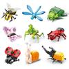 Insect World Animals Figures Ladybug Bee Dragonfly Butterfly Mantis Micro Building Blocks Bricks Kits Toys For Children Gifts