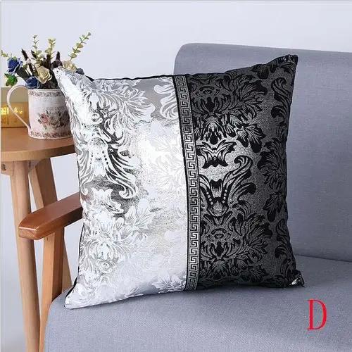 Серебряный цветочный наволочка для подушки, украшение для дома, наволочки для подушек, наволочки для подушек, чехол для дивана, украшение для дома, винтажный черный