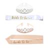 Bride To Be Sash Set with Veil Tiara Fashion Elegant Style Eye Catching Bridal Sash for Bridal Showe