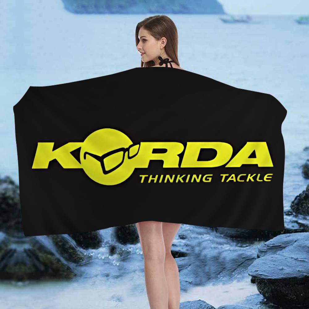 K-Korda Логотип для рыбалки Банное полотенце Микрофибра Мягкое Впитывающее Дышащее Для девочек Детей Декоративное Мультяшное Пляжное полотенце