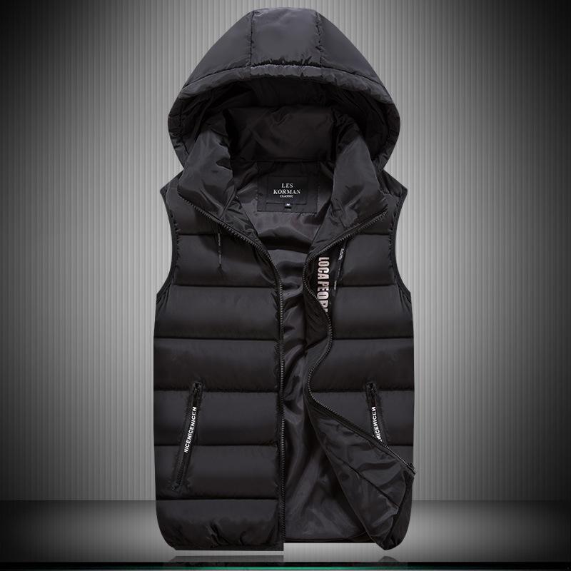 Мужской жилет зимний с капюшоном без рукавов терможилет подкладка жилет