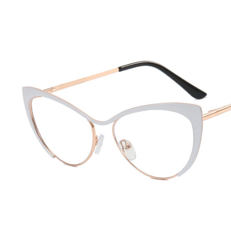 Triangular Cat Eye Clear Lens Glasses Myopia Nerd Spectacles Degree -0.5 -1.0 -2.0 To -6.0 Metal Frame Hyperopia +0.5 To +6.0