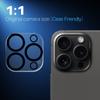 NORTHJO For iPhone 15 Pro/15 Pro Max Black Circles Camera Lens Protector Tempered Glass HD Clear 3D Full Coverage
