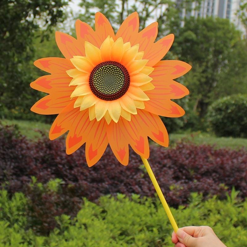 Winds Spinners for Lawns Patio Colorful Sunflower Pinwheel Toy Windmill Bulk 6pcs Party School Event Garden Lawns Pinwheels