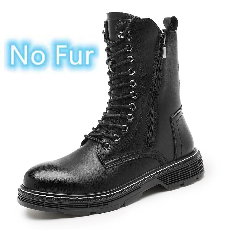 Высокие мужские ботинки для мотокросса, модные кроссовки на платформе со шнуровкой, натуральная кожа, мужские мотоциклетные ботинки, теплые плюшевые меховые зимние ботинки