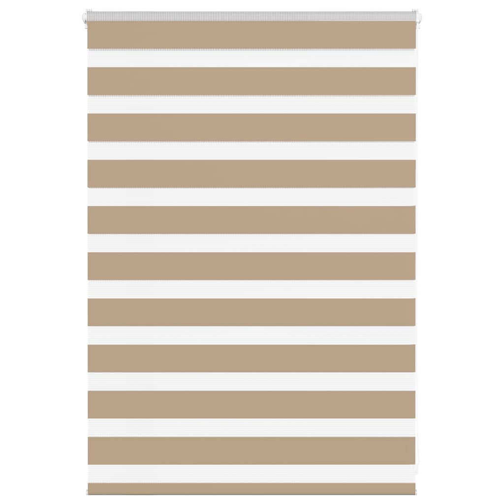 Double Zebra Roller Blind Sand Brown 110 x 100 cm Fabric Width 105.9 cm Polyester