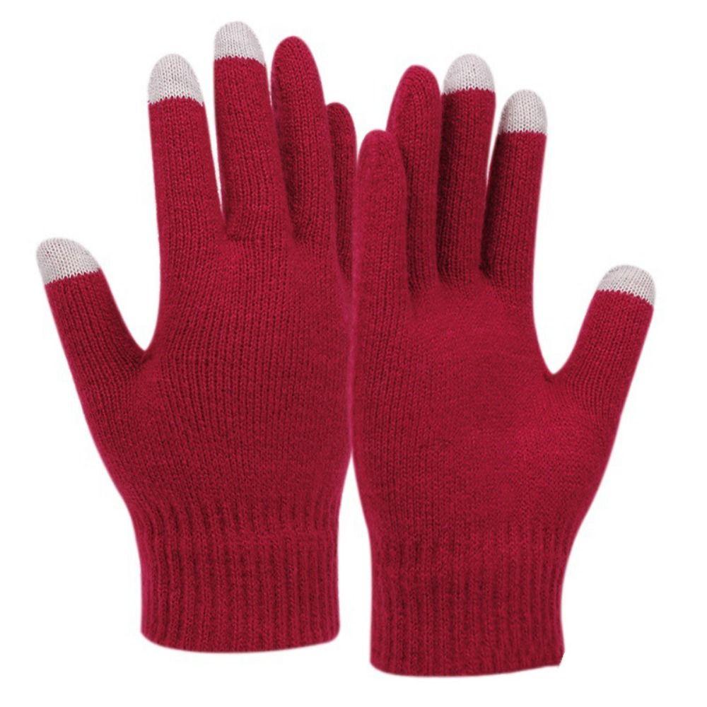 Beanie Hat Pompom Beanies Hat Thickened Winter Knit Gloves Set  Cold Weather