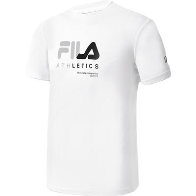 Fila Футболка мужская с коротким рукавом и круглым вырезом Latte Girl 3.0 с принтом логотипа, топы, нефритово-белый A11M321104FWT