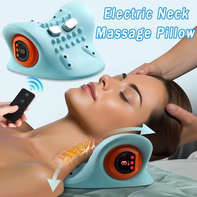 Электрический массажер для шеи Импульсный вытяжитель для шеи Шейная тракция Расслабление Тепло Шейная подушка Массаж Плечо Коррекция позвоночника