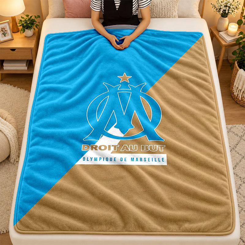 Flannel BlanketOlympique Lyonnais FC Warm Soft Throw Blanket for Indoor Sofa Bed Living Room Use
