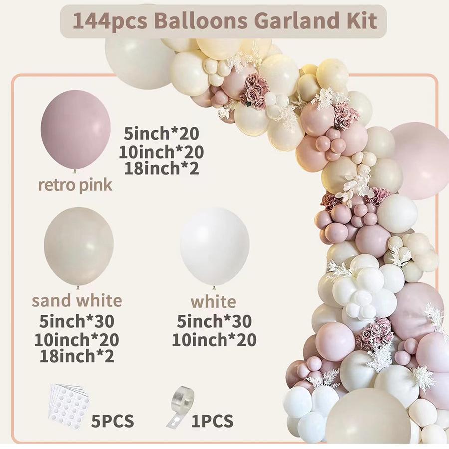 Туман розовый белый богемный свадьба невеста баня вечеринка воздушные шары дети день рождения девочка украшения