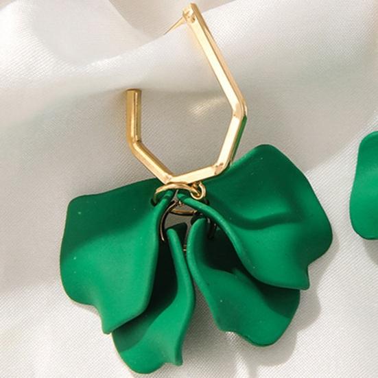 1 пара серег с лепестками роз, висячие длинные стильные серьги-капли, яркие цветные серьги