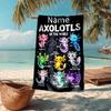 Custom Name Ultra-Soft Beach Towel with Axolotl Theme,Ideal for Pool - Camping, Diving - Perfect Travel Essential, Vibrant Beach Towel.