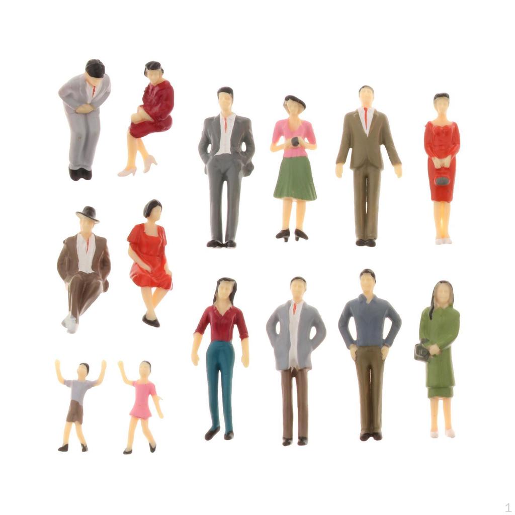 Plastic 1:30 Architecture Model Train Tiny People Passengers Figures G Scale 14 Pieces