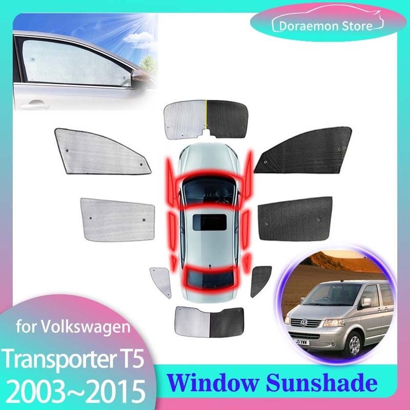 Полные чехлы-шторки для Volkswagen VW Transporter T5 Caravelle Multivan Doubleback LWB 2003~2015 Козырьки на окна Матовые аксессуары