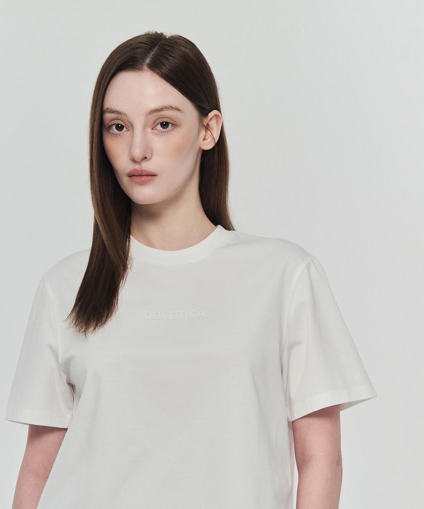 DUVETICA Mirasol Crop (Светлый слоновой кости) (Женская футболка с коротким рукавом)