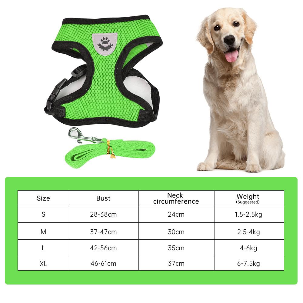Нейлоновая регулируемая шлейка для собак, светоотражающая, мягкая, дышащая, не тянет, шлейка для собак, жилет, поводок и шлейка для домашних животных для прогулок, товары для домашних животных