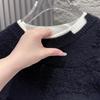 Autumn 2024 Men's Loose Fit Black 3D Print Round Neck Knit Sweater