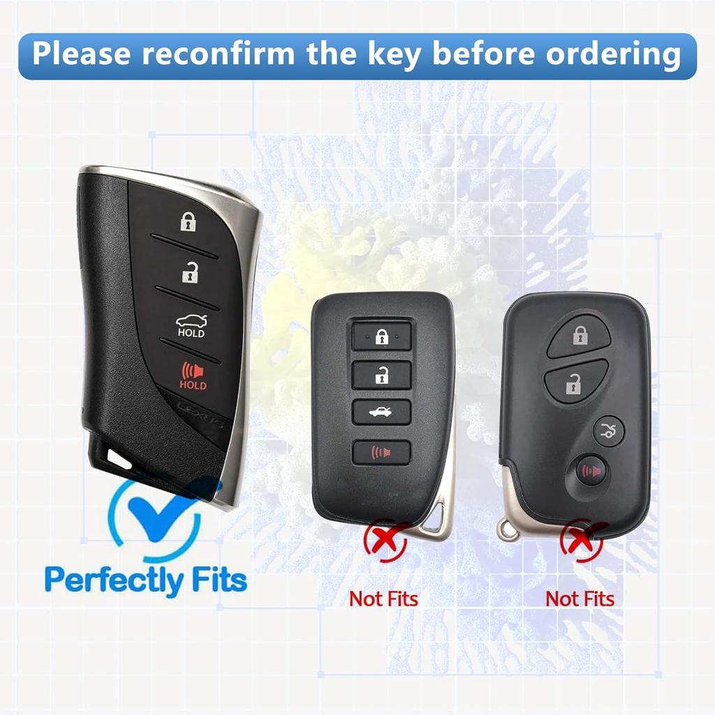 Чехол для брелока для Lexus, чехол для брелока, совместимый с Lexus UX200 UX250h LS500 LS500H LC500 LC500h ES300h F-Sport ES350 GX 460 Premium Soft TPU 2024 года выпуска.