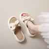 Stepping on shit slippers women's models 2025 summer new models wear versatile thick-bottomed bows with skirts one-word sandals tide