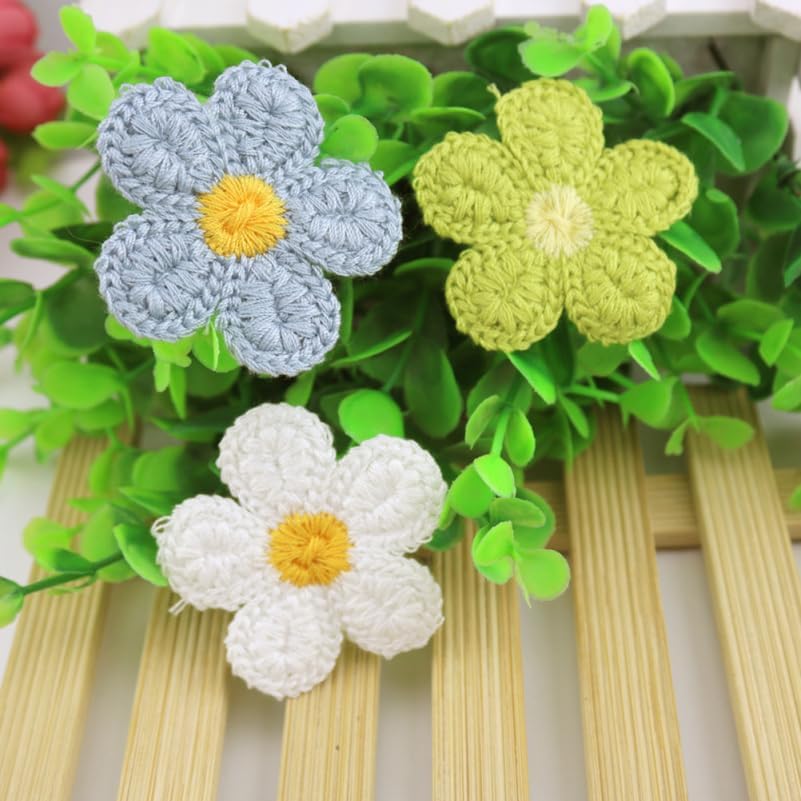 20 шт. Разноцветные вышитые цветочные нашивки, 1,97" Полиэстеровые аппликации для одежды, шляп, сумок, поделок, швейные украшения