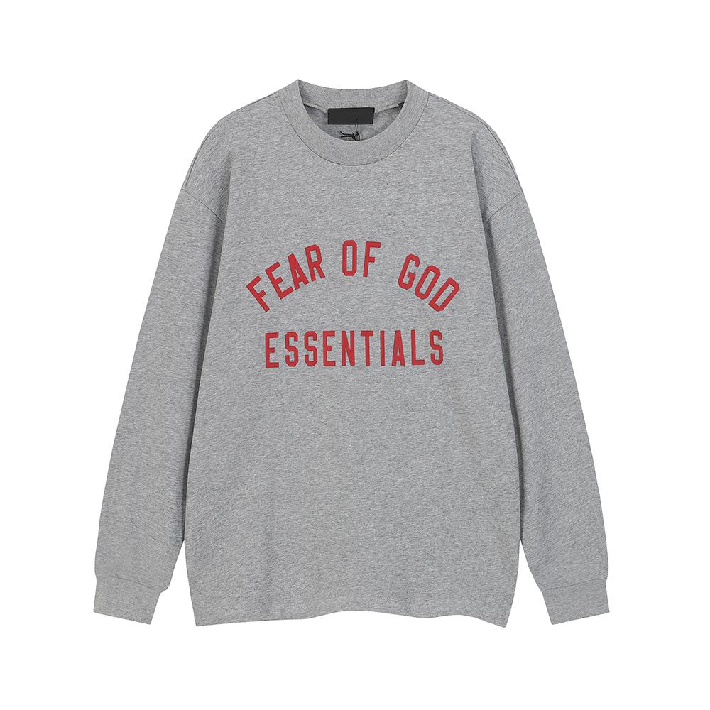 F132 FOG Essentials Свитшот с круглым вырезом с силиконовым логотипом-буквами Повседневный уличный стиль - Унисекс уличный пуловер