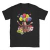 Vintage Birthday Cute Brown Monkey Cartoon T-Shirt Men's Cotton Short Sleeve Curious George O-neck Summer Tops Shirts