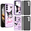 Силиконовый чехол Kuromi Melody Black для Samsung Galaxy S23 S21 S20 FE S24 S22 Ultra S10E S10 S9 S8 Plus