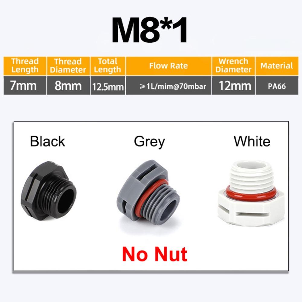 New Waterproof Vent Plug M5 M6 M8 M12 M16 Nylon Breather Valve Pressure Valve New